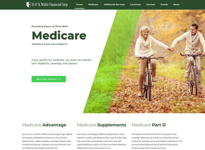 Insurance Website Design Example